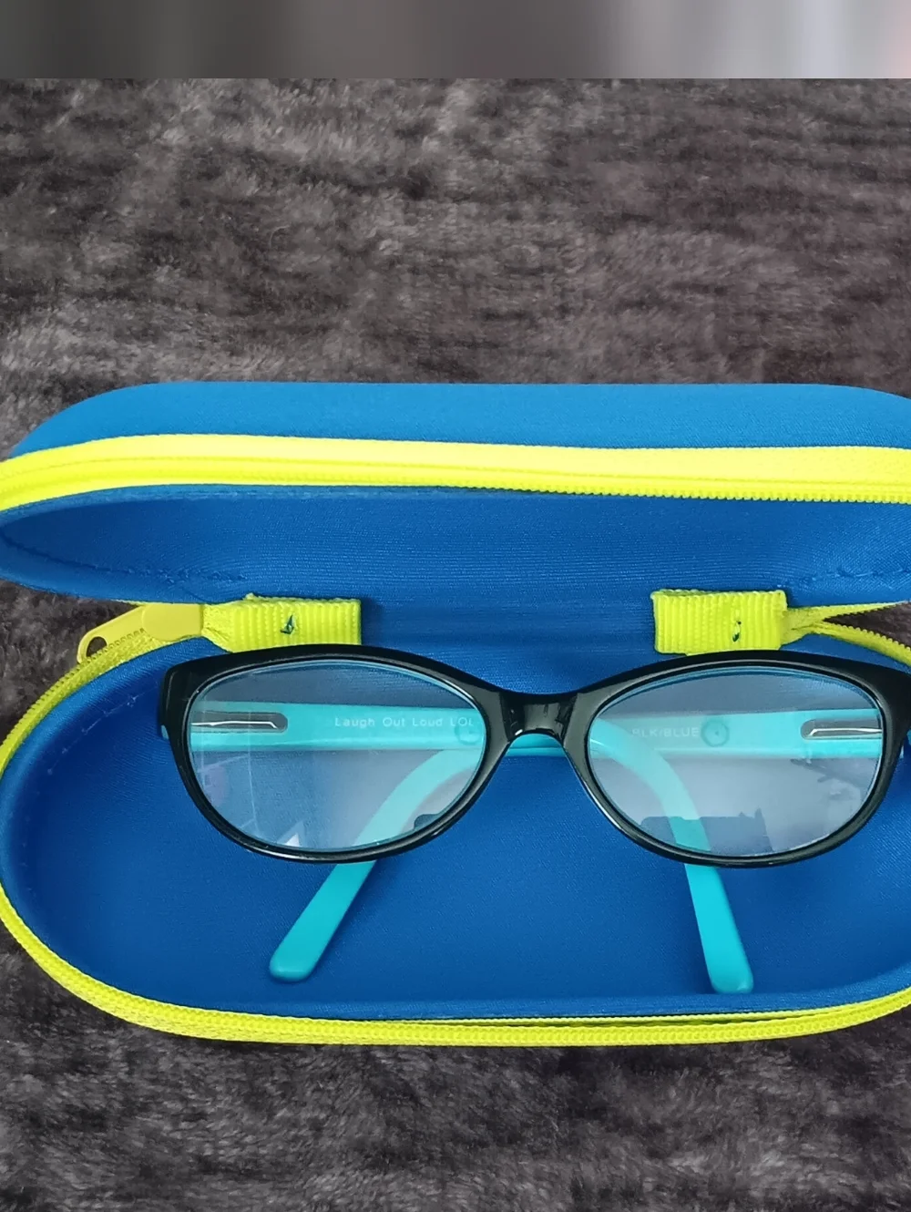 LOL- Cat Eye Black/Blue Plastic Full Rim Eyeglass/Sunglass Frames Kids 47-14-120